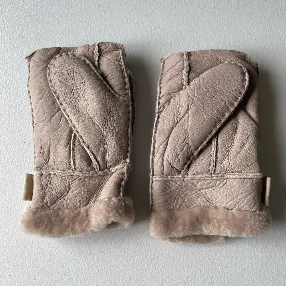 Warm Paws Winter Mittens Gloves Tan Cream Warm Women's Size S/M